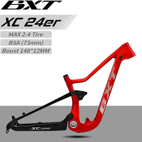 BXT 24er Soft Tail XC Carbon Fiber Mountain Children Bike Frame BOOST 148 Internal Cable Carbon Kids