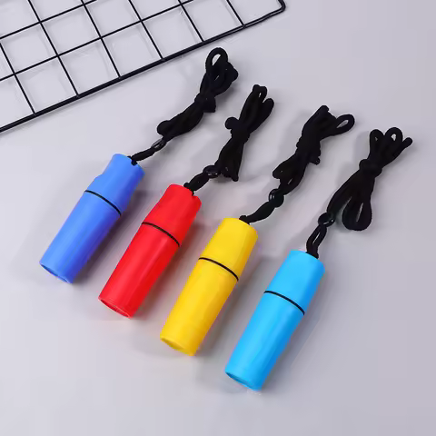 11*3.6cm Practical Water Resistant Storage Tube With Black Lanyard Portable Outdoor Storage Case For
