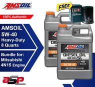 AMSOIL Heavy-Duty Synthetic Diesel Engine Oil 5W-40 8 Quarts (Bundle for Montero and Strada Gen 3)