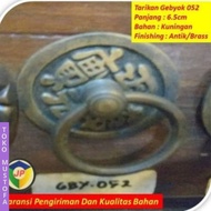 Handle Pintu Kuningan Antik Rumah Gebyok Kupu Tarung Motif 052 juwana