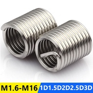 Wire Thread Insert Screw Bushing 304 stainless steel Wire Screw Sleeve Thread Repair M1.6M2M2.5M3M4M5M6M8M10M12M14M16 1/1.5/2/3D
