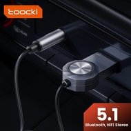 【New and Improved】 Toocki Bluetooth Aux Adapter Usb To 3.5mm Jack Car Audio Music Mic Bluetooth 5.1 Handsfree Kit For Car