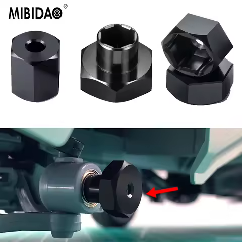 MIBIDAO 4Pcs 5mm to 7mm/5mm to 12mm Aluminum Alloy Hex Wheel Hub Adapters Conversion for SCX24 to WP