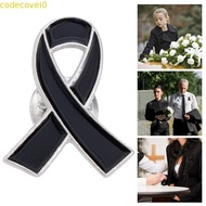 CODECOVEI Black Ribbon Pin, Awareness Breast Cancer Funeral Ribbon Badge Brooch, Sweet Melanoma Canc