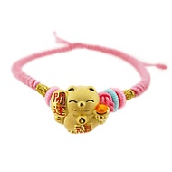 CHOW TAI FOOK 999 Pure Gold Charm with Adjustable Bracelet - Fortune Cat R22500