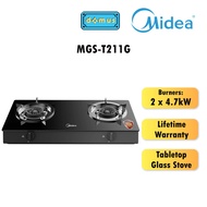 Midea 2 Burner Glasstop Gas Stove (4.7kw) MGS-T211G