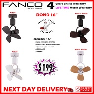 [ FREE DELIVERY] FANCO DONO 16" Corner Fan - DC Motor Ceiling  &amp; Wall Mounting Fan - Remote controlr l Last Speed Memory