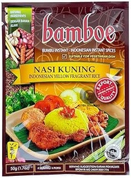 Bamboe Bumbu Nasi Kuning Indonesian Scented Rice Spice Mix, 50 Gram (Pack of 12)