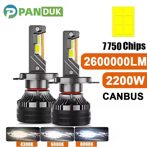 PANDUK H7 H4 Led H11 Lamp 2600000LM 3 Copper Tube Led Light For Car H1 HB3 9005 HB4 9006 K5C K5F 430