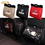 GTIOATO Car Seat Back Organizer Storage Bag With LED Light Auto Leather Seat Back Trash Bin Garbage 