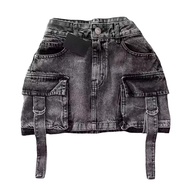 Women Mini Skirt A-Line High Waist Solid Color Design Short Skirt with Liner Retro Gothic Style Skir