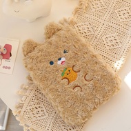 Cute furry little rabbit, teddy bear iPad bag, girl creative plush tablet s可爱毛茸茸小兔子小熊ipad包少女创意毛绒平板电脑收纳内胆包100116FF