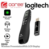 LOGITECH R800 LASER PRESENTER POINTER GREEN 2.4GHZ WITH LCD DISPLAY FOR TIME TRACKING / UP TO 30M RA