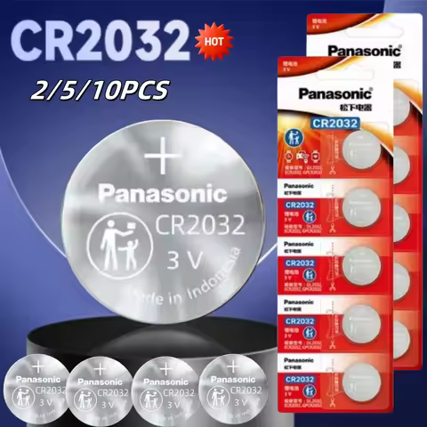 2/5/10pcs Original Panasonic CR2032 3V ECR2032 Lithium Battery CR 2032 For Control Watch Motherboard