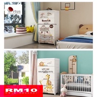 - 5 Tiers Children Plastic Drawer Cabinet (Hamster & Giraffe), Children Cabinet, Plastic Drawer