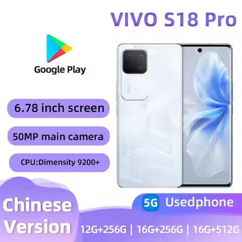 VIVO S18 Pro 5g 50MP camera CPU MediaTek Dimensity 9200+ 6.78-inches Battery 5000mAh OriginOS 4 Used