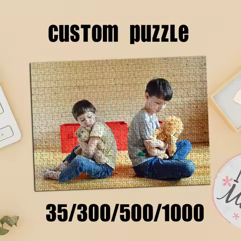 35/300/500/1000pcs Personalized Custom Photo Puzzle photo Colorful Photo Puzzle Decorative Memory
