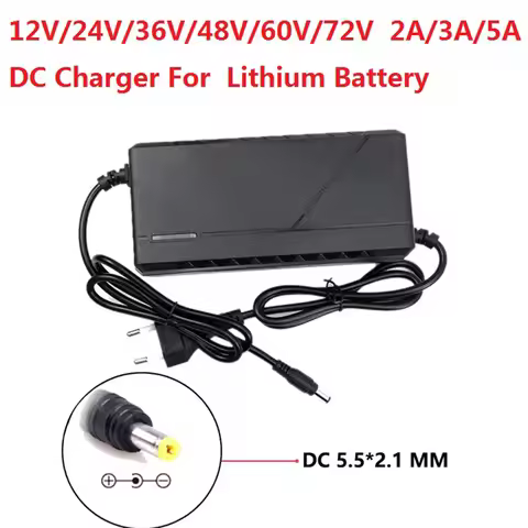 12V 24V 36V 48V 60V 72V Charger 2A 3A 5A Lithium Battery Pack 42 54.6 67.2 84V DC EU Smart Intellige
