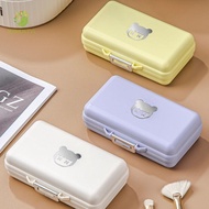 MXMUSTY1 Medicine Box, Travel New Cream Style Mini Portable Seven Day Pill, Cute Medication Multi Grids Lightweight Packaging Box Sealed Storage Box Women