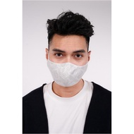 [Bewa] BFE>99% Men's - Songket Mask (White/Silver)