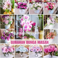 HOT GUBAHAN BUNGA HIASAN ORKID / MINI ARTIFICIAL ORCHID FLOWER WITH POT / PASU BUNGA HANTARAN PERKAHWINAN SIAP GUBAH