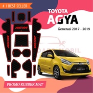 Aksesoris Interior Mobil Door Groove Mat/ Antislip Rubber Cup Mat/ Alas Variasi Toyota Agya 2017 - 2
