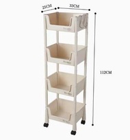 DDS - （四層-帶輪款）書架 置物架 # N262_007_377