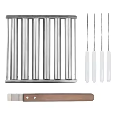BBQ Grill Tray Hot Dog Roller Shelf Stainless Steel Sausage Roller Rack with Handle Barbecues Tools 