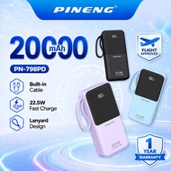 Pineng PN-798PD 20000mAh 22.5W Fast Charge Built-in Cables PN797/PN798/PN799 Pineng Powerbank (10000