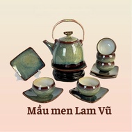 LAM VU Enamel Tea Pot, Bat Trang Ceramic Tea Pot, Tea Pot, Tea Pot