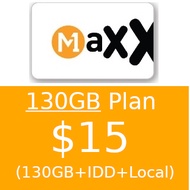 M1 Maxx $15 130GB 30 Days Plan Top Up / Recharge / Renewal