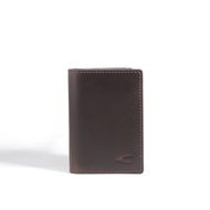 camel active Men Card Holder Leather 3 Card Compartments Waxy Pull Up Finished Dark Brown BCH4815WX4#DBN