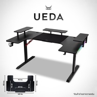 Tengu โต๊ะเกมมิ่ง รุ่น UEDA Series หน้าโต๊ะ 160 ซม. รองรับ 2 จอ ดีไซน์โต๊ะรูปตัว U ขาเหล็กพิเศษแข็งแ
