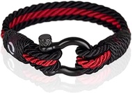 Rope Wristband for Him | Bracelet Gift for Him | Silver Bracelet for Her | Red Bracelet B-2-7.75