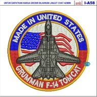 PATCH BORDRI LOGO I-A58 MADE IN UMATID STATES GRUMMAN F-14 TOMCAT