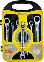 A.D International 7 pcs Ratchet Wrench Set Metric 8 to 19mm Standard Spanners Combination Wrench Set