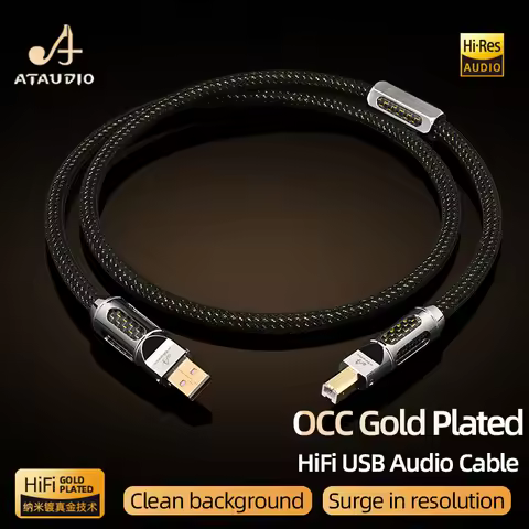 ATAUDIO HiFi USB Audio Cable DAC Type A-B A-C C-B C-C High Quality OCC Gold Plating USB Cable for Ph
