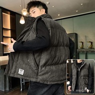 Trend Musim Sejuk Musim Gugur Korduroi Vest Serbaguna Personaliti Waistcoat Down Cotton Kasual Vest 