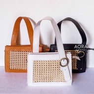 Rattan Sling Bag, Rattan Bag, Vintage Bag, Rattan Leather Bag, Bali Bag, Bali Bag, Rattan Webbing Ba