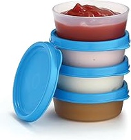 Condiment Cups Containers with Lids- 4 pk. 2.3 oz.Salad Dressing Container to go Small Food Storage 