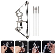 ⚕Mini Bow Toy Kids Playset Outdoor Finger Model Childrens Playsets Crossbow Pulley For hunting C hp