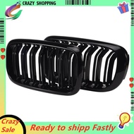 Front Kidney Grille Double Slat Sport Grill For X5 F15 X6 F16 X5M F85 X6M F86 2013-2019 (Gloss Black
