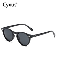 Cyxus Round Polarized Foldable Sunglasses for Women Men Folding Sun Glasses Metal Frame Eyeglasses P