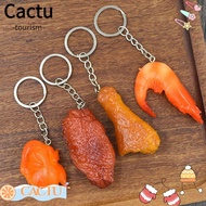 CACTU Simulation Food Keychain, Funny Luxury Roasted Chicken Key Holder, Jewelry Fake Braised Pork Fashion Exquisite Bag Hanging Pendant