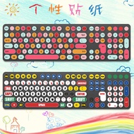 Round 104-Key 87-Key Desktop Keyboard Sticker Keyboard Sticker Press Cartoon Cute Contrast Color Sim