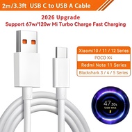 120W 6A Type C Fast Turbo Charge Cable For Xiaomi 17 15 14 12 11 10 9 Redmi Note 14 13 12 POCO F6 F5