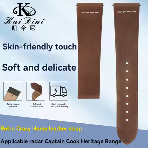 Vintage Retro Leather Strap Cowhide for Rado Captain Cook Watch R32504315 R32505015 Bracelet Genuine
