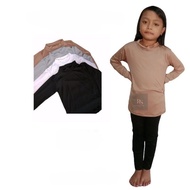 Mangset anak lengan panjang spandek polos