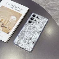 Floral Line for Samsung 24 Plus Case S26 S25 S23 S22 S21 S20 FE Ultra A54 A53 A52 Shockproof Cover S