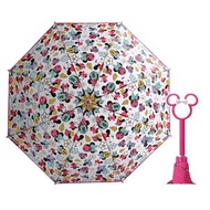 Disney - (米妮/桃紅色柄) 日本迪士尼超人氣卡通透明長雨傘/長遮